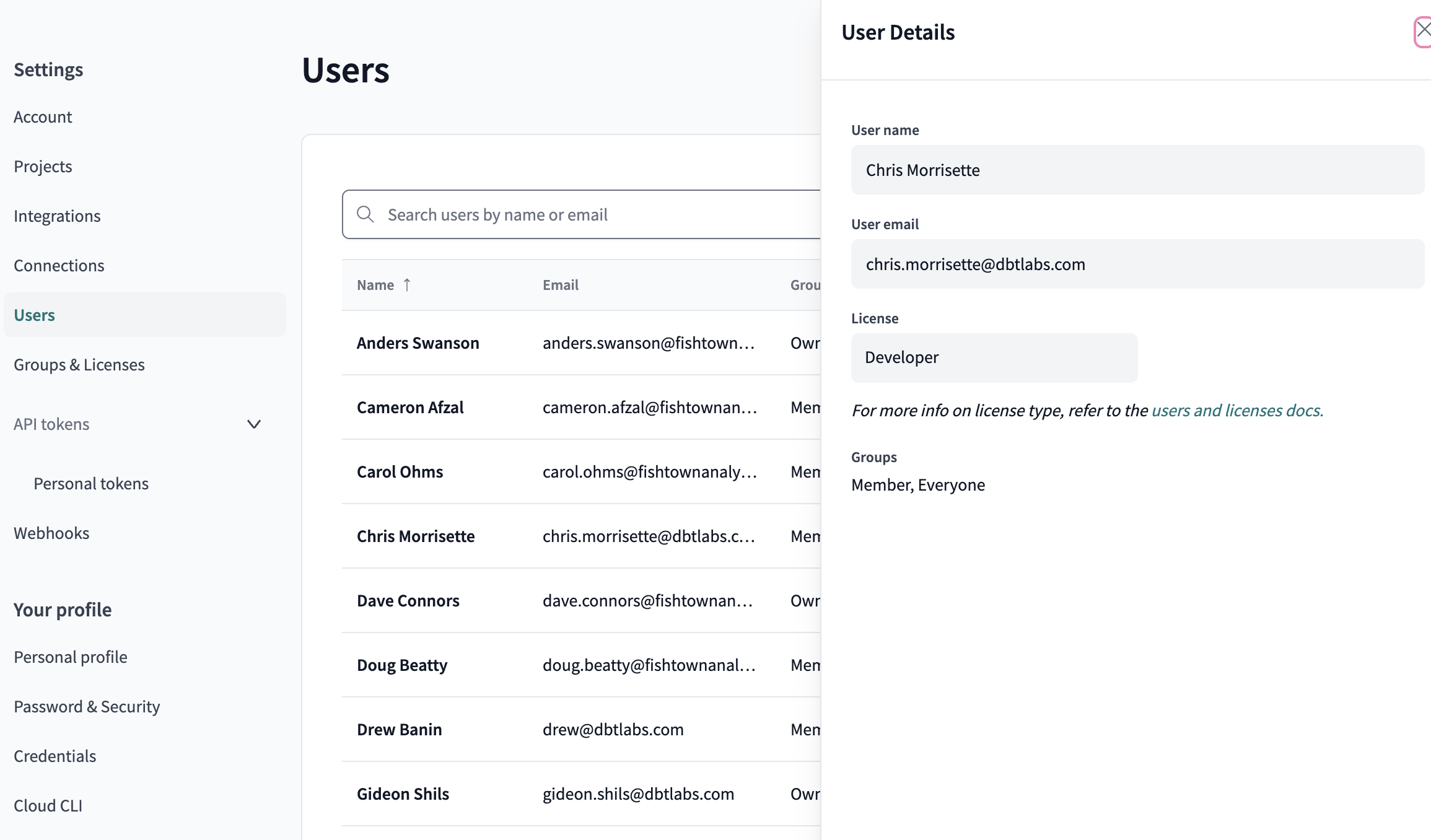 Change users license type